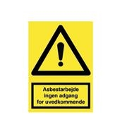 Advarselsskilt A4 Asbestarbejde Ingen adgang for uvedkommende plast
